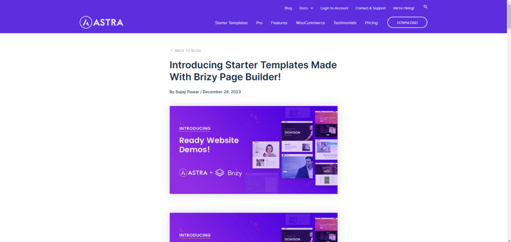 page builder i astra tema