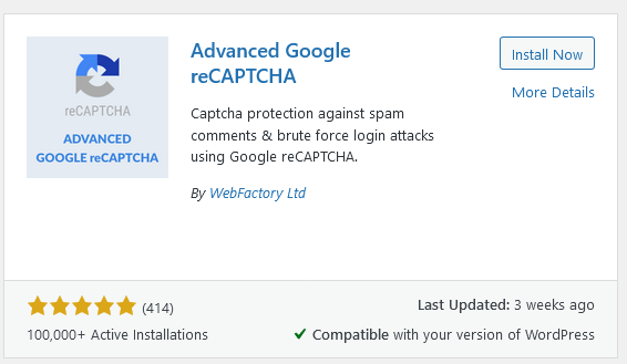 Google advanced captcha plugin